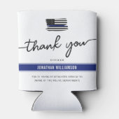 Aangepast bedankje politieagent pensioen cadeau blikjeskoeler (Achterkant)