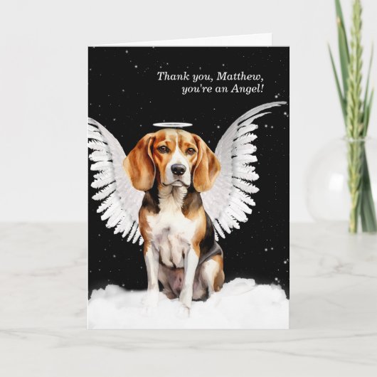 Aangepast bedankt Beagle Angel Dog (Voorkant)