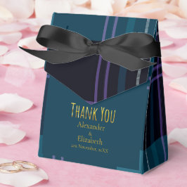 Aangepast bedankt blauw zwart kariert bedankdoosjes