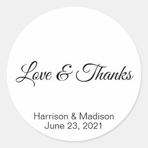 Aangepast bedankt cadeaubonbakketstickers voor bru ronde sticker