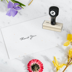Aangepast bedankt Modern Chic Elegant Wedding Wood Rubberstempel