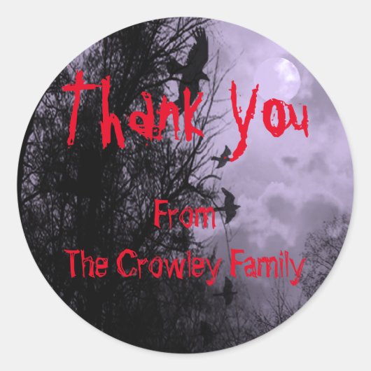 Aangepast bedankt voor je Halloween Ravens Sticker (Voorkant)
