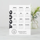 Aangepast bedrijf 2024 Kalender Zwart-wit Programma (Staand voorkant)