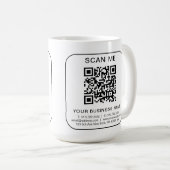 Aangepast Bedrijf Bedrijf QR Code Info Wit Eenvoud Koffiemok (Voorkant rechts)