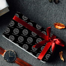 Aangepast Bedrijf Branded Black Business Logo Cadeaupapier