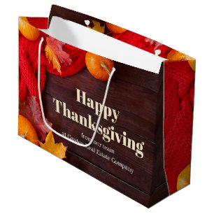 Aangepast Bedrijf Gelukkig Thanksgiving Pompoen Groot Cadeauzakje
