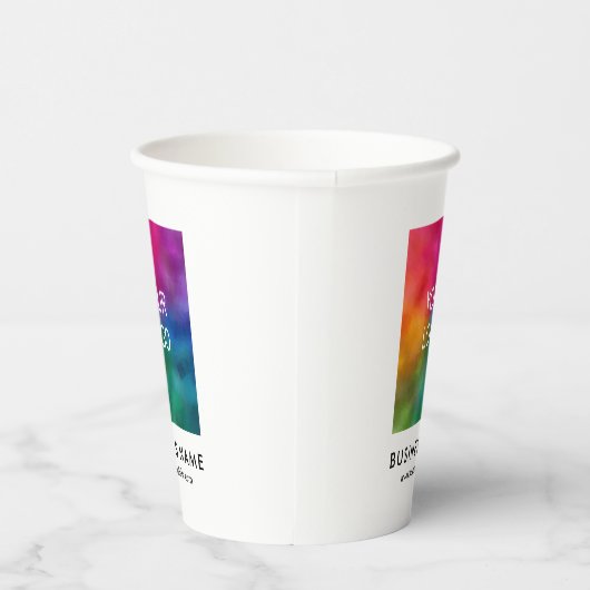 Aangepast Bedrijf Kleine Bedrijf Logo Hier Sjabloo Papieren Bekers (Rechts)