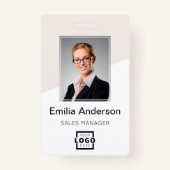 Aangepast bedrijf Logo Bar Code Medewerker Foto Be Badge (Voorkant)