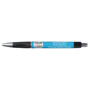 Aangepast bedrijf Logo Blauwe Inkt Pen
