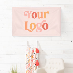 Aangepast bedrijf Logo Blush roze winkel kopen Spandoek