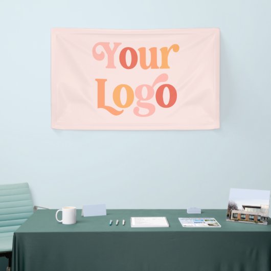 Aangepast bedrijf Logo Blush roze winkel kopen Spandoek (Beurs)