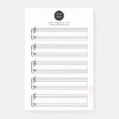 Aangepast bedrijf Logo en slogan Blank Bladmuziek Post-it® Notes (Voorkant)