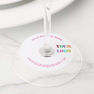 Aangepast bedrijf Logo en tekst wijnglas Label