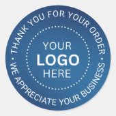 Aangepast bedrijf Logo met merk Bedankt Ronde Sticker (Voorkant)
