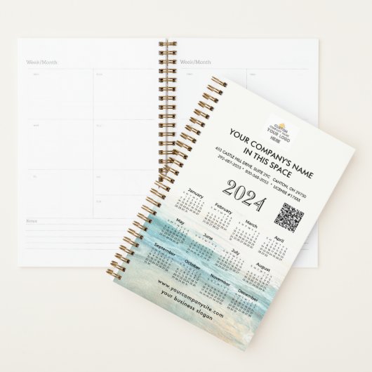 Aangepast bedrijf Logo QR Code Planner Kalender (Display)
