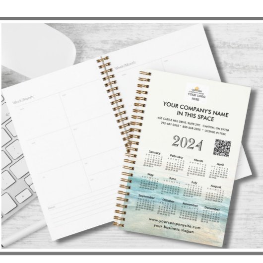 Aangepast bedrijf Logo QR Code Planner Kalender