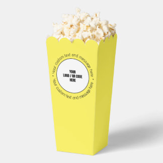 Aangepast bedrijf Logo QR Code Tekst Popcorn Box Bedankdoosjes