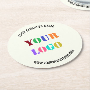 Aangepast bedrijf Logo Tekst Business Paper Onderz Ronde Kartonnen Onderzetter