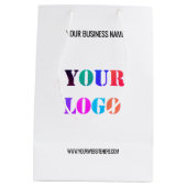 Aangepast bedrijf Logo Tekst papier boodschappenta Medium Cadeauzakje (Achterkant)