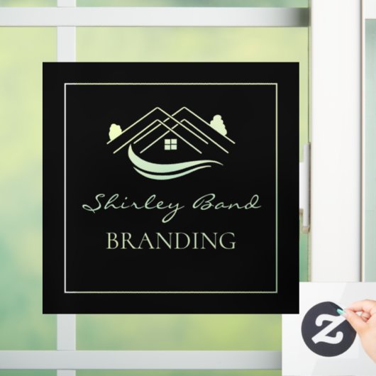 aangepast bedrijf modern adverteren voetstuk raamsticker (Huis)