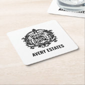 Aangepast bedrijf | QR-code Vierkante Kartonnen Onderzetter (Schuin)