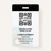 Aangepast bedrijf werknemer ID Foto Badge (Achterkant)