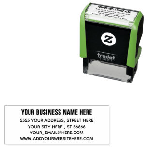 Aangepast bedrijfsadres Naam Website Info Stempel