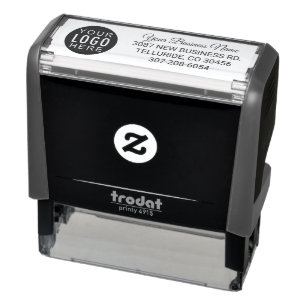 Aangepast bedrijfsadres voor Logo Zelfinktende Stempel