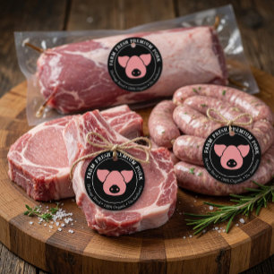 Aangepast Bedrijfslabel voor Verse Premium Varkens Bedankjes Labels