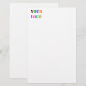 Aangepast bedrijfslogo Briefpapier voorbeeld (Voorkant / Achterkant)