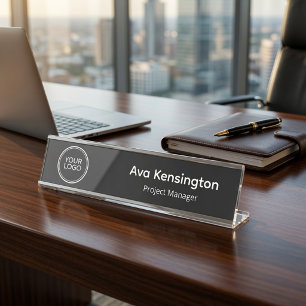 Aangepast bedrijfslogo bureau naamplaat Geperson