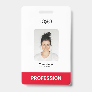 Aangepast bedrijfslogo, foto, Bar QR-code Badge