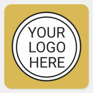 Aangepast bedrijfslogo in goud merklogo vierkante sticker