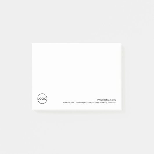 Aangepast bedrijfslogo met aangepaste tekst post-it® notes (Voorkant)