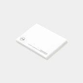 Aangepast bedrijfslogo met aangepaste tekst post-it® notes (Schuin)