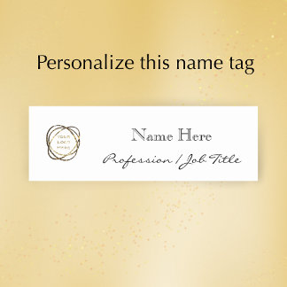 Aangepast bedrijfslogo modern elegant zwart naamplaatje