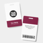 Aangepast bedrijfslogo naam titel streepjescode badge (Voor- en achterkant)