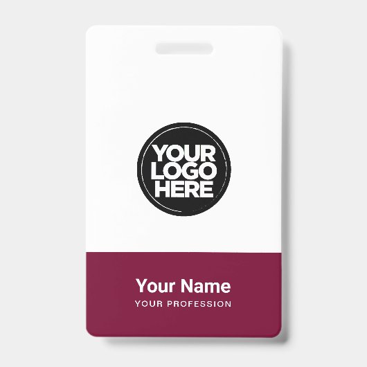 Aangepast bedrijfslogo naam titel streepjescode badge (Voorzijde)