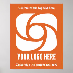 Aangepast bedrijfslogo oranje zakelijke marketing poster