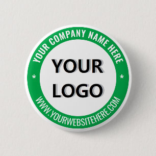 Aangepast bedrijfslogo promotieknop voorbeeld ronde button 5,7 cm