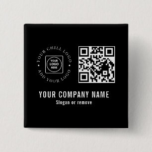 Aangepast bedrijfslogo QR-code minimalistisch ontw Vierkante Button 5,1 Cm