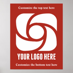 Aangepast bedrijfslogo rood bedrijfsmarketing poster