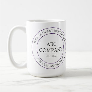 Aangepast bedrijfslogo slogan missie koffiemok