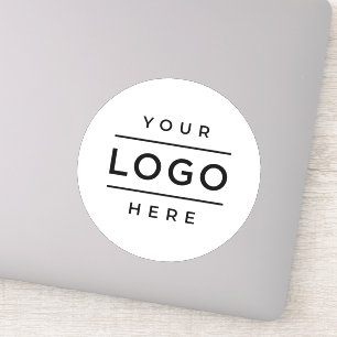 Aangepast bedrijfslogo witte vinyl ronde sticker
