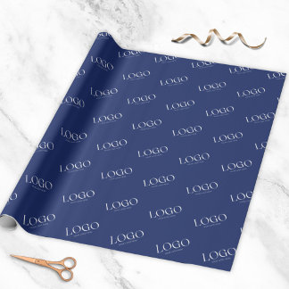 Aangepast bedrijfslogopatroon promotioneel marineb cadeaupapier