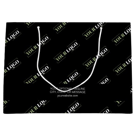 Aangepast bedrijfspatroon en optionele tekst groot cadeauzakje (Voorkant)