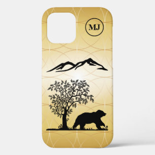 Aangepast Beer Silhouette Apple iPhone 12 Robuust Hoesje