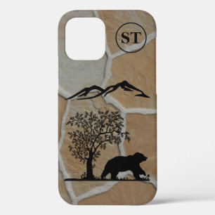 Aangepast Beer Silhouette Apple iPhone 12 Robuust Hoesje
