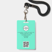 Aangepast bemanningslid QR Code Event Green Badge (Achterkant met koord)