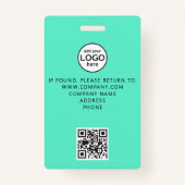 Aangepast bemanningslid QR Code Event Green Badge (Achterkant)